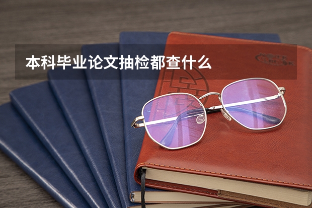 本科毕业论文抽检都查什么