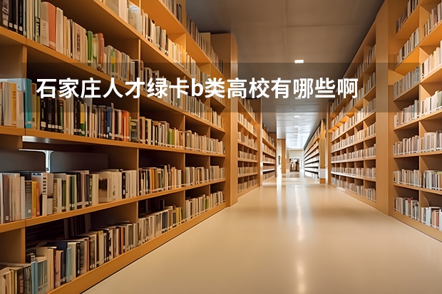石家庄人才绿卡b类高校有哪些啊