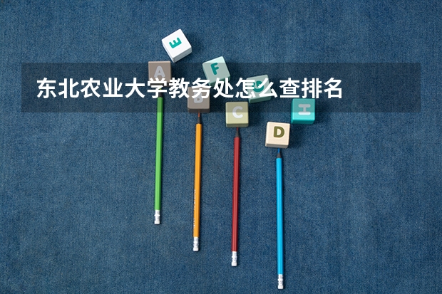 东北农业大学教务处怎么查排名