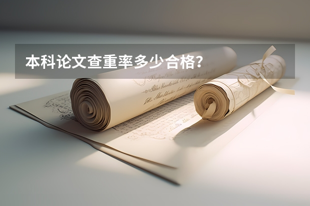 本科论文查重率多少合格?
