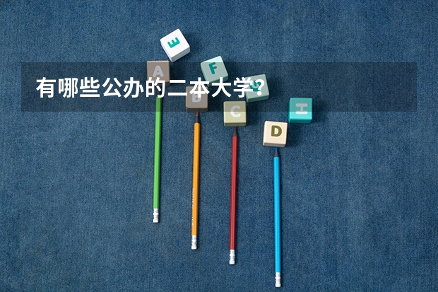 有哪些公办的二本大学？