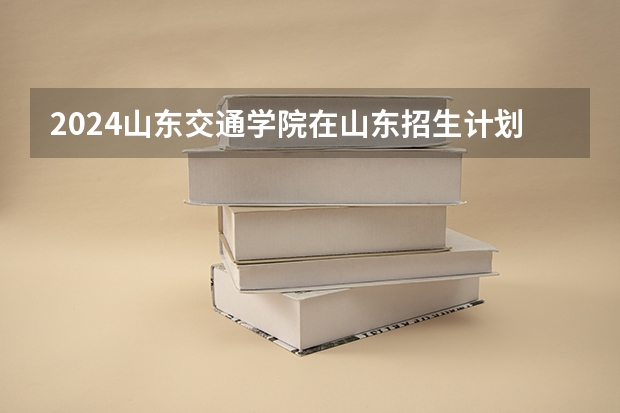 2024山东交通学院在山东招生计划多少人