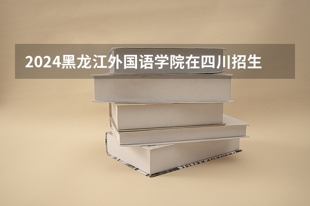 2024黑龙江外国语学院在四川招生计划多少人