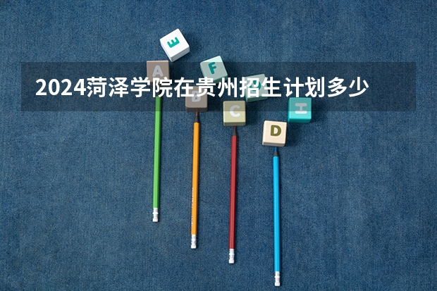 2024菏泽学院在贵州招生计划多少人