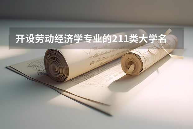 开设劳动经济学专业的211类大学名单