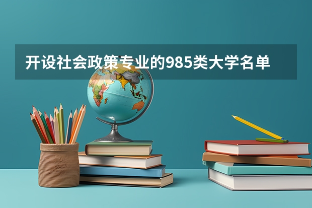 开设社会政策专业的985类大学名单