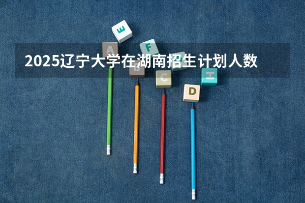 2025辽宁大学在湖南招生计划人数汇总