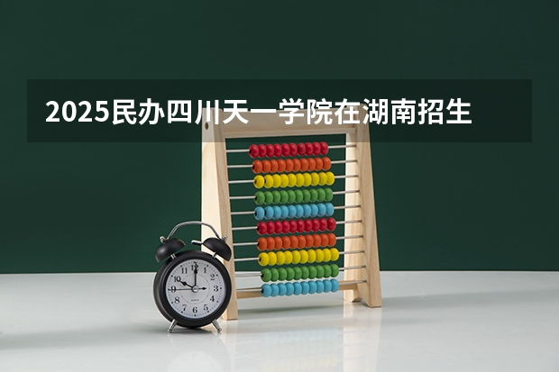 2025民办四川天一学院在湖南招生计划人数汇总