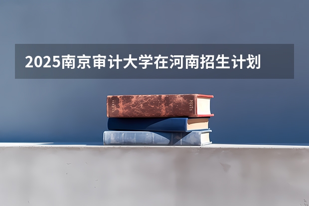 2025南京审计大学在河南招生计划人数汇总