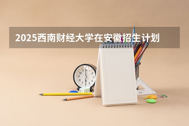 2025西南财经大学在安徽招生计划人数汇总
