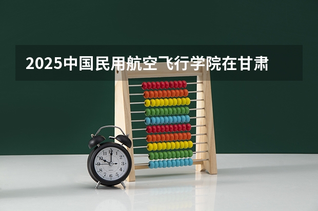 2025中国民用航空飞行学院在甘肃招生计划人数汇总