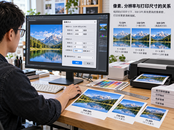 图片调整至300DPI方法，理清像素和打印尺寸关系